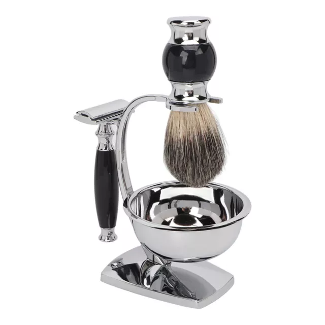 4 In 1 Kit Di Spazzola Per Barba Sapone Brush Bowl Holder Trimmer Alloy Wet Bear 2