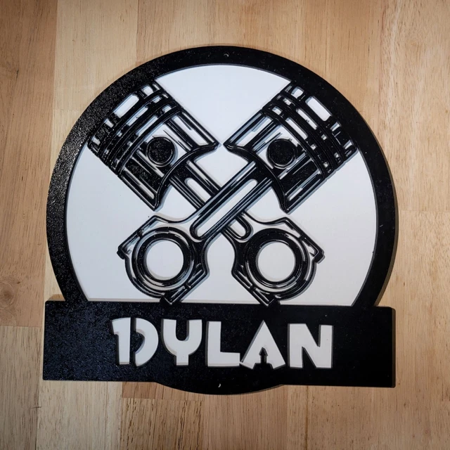 Pistones grandes personalizados 3D niños CUALQUIER NOMBRE letrero arte de pared placa colgante pintada
