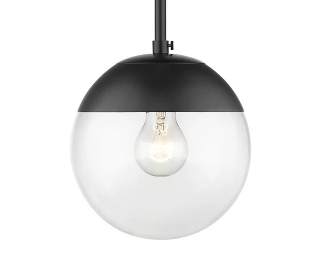 Golden Lighting 3219-S-BLK Black Dixon Single Light 8"W Mini Pendant