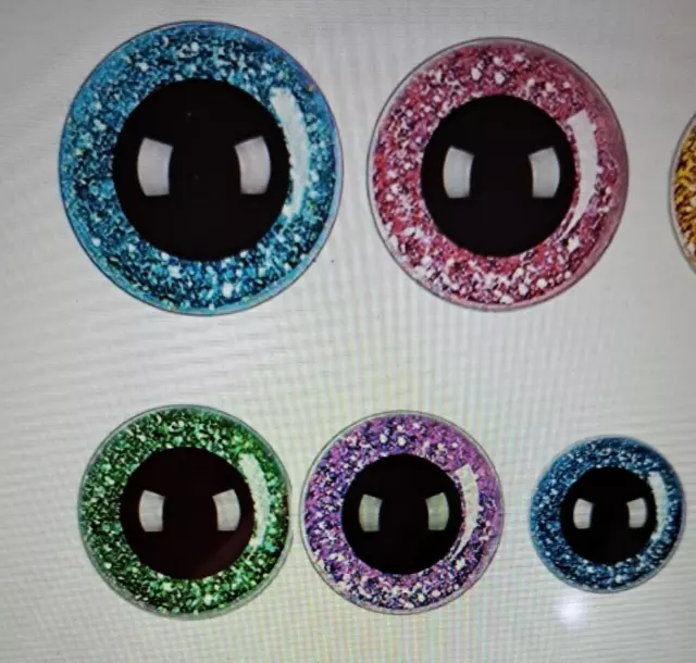 24mm Violeta Funky Brillante Cristal Estilo Muñeca Ojos Con Lavadora Accesorios 2