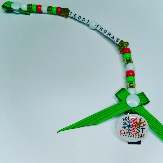 Navidad Mi primer bebé ficticio clip chupete rosa azul baby shower regalo niñas niños
