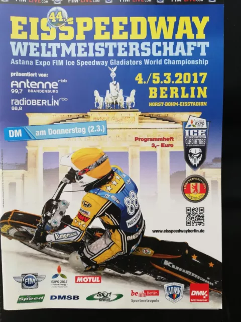 2017 FIM Ice Speedway Racing finals 7+8 programme Berlin