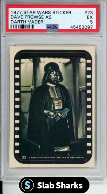 1977 Star Wars Sticker Dave Prowse As Darth Vader #23 Psa 5