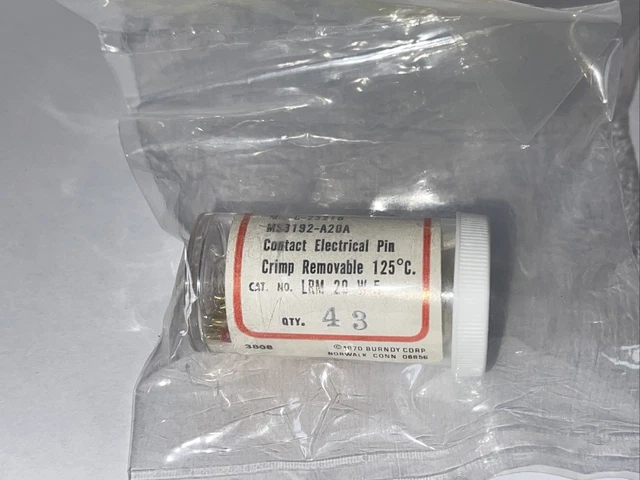 Military Connector NOS MILSPEC GOLD Pins MS3192A-A20A Qty 43
