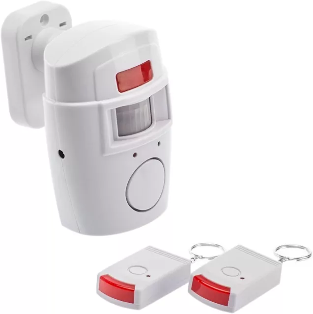 Kit Antifurto Sistema Di Allarme Con Sensore E Sirena + 2 Telecomandi  Wireless