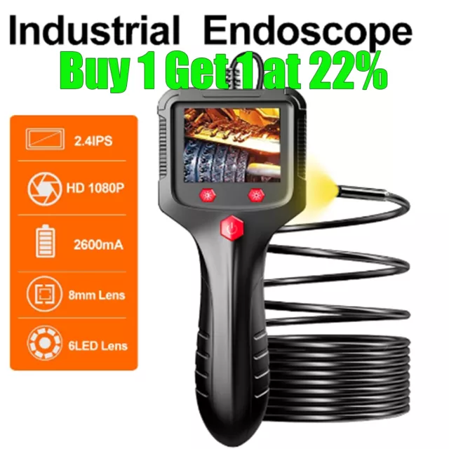 Waterproof 2.4" Industrial Endoscope Camera 1080P Borescope Inspection Camera UK