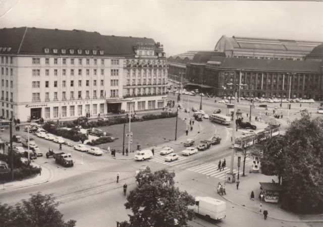 alte Ak - Messestadt Leipzig - HO Hotel Astoria und Hauptbahnhof