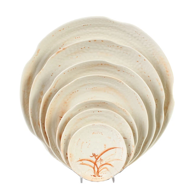 Thunder Group 1808 8-1/4" Diameter Gold Orchid Melamine Plate -  1 Doz