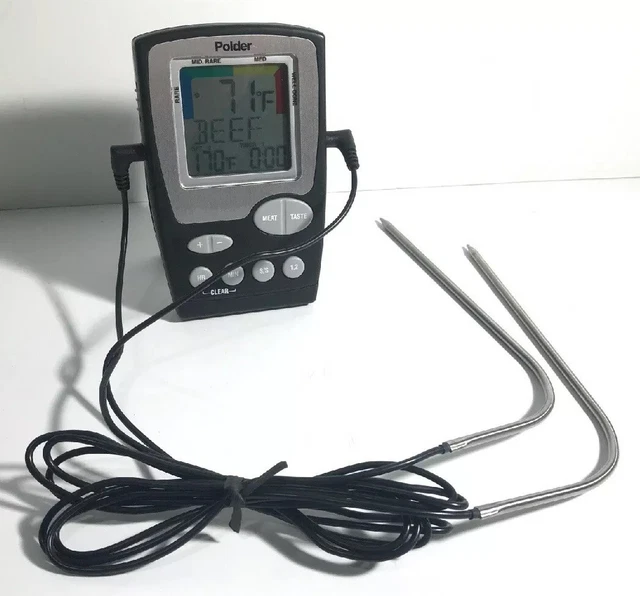 Polder THM-360 Digital In-Oven Thermometer Dual Probe Multifunction LCD Display