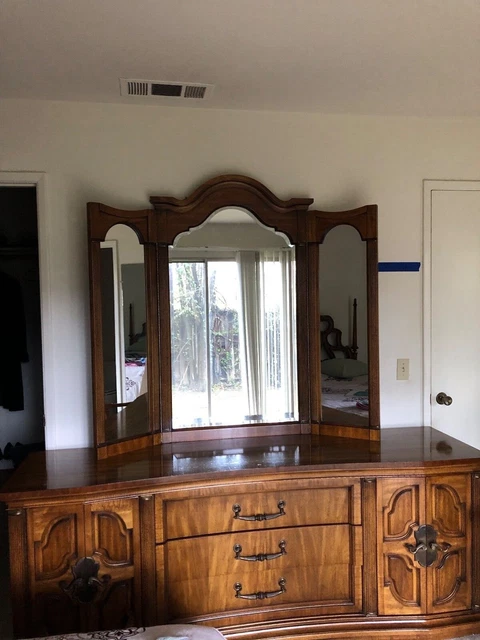 Vintage Walnut Dresser with Mirror - EXCELLENT CONDITION 
