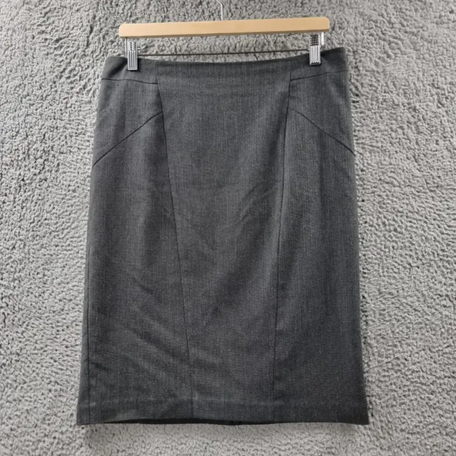 Basque Womens Pencil Skirt Size 12 Grey Knee Length