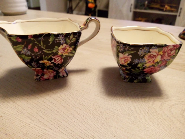 Royal Winton Chintz Set Florence Pattern Creamer & Julia Pattern Sugar FINE
