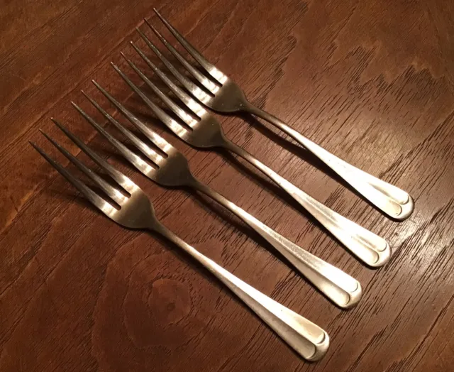 Vtg Lot 4 Pieces Rogers Stainless Korea Jefferson Manor Salad Forks 3 Tines