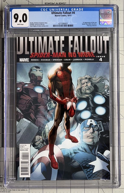 Marvel Comics Ultimate Fallout 4 CGC 9.0 1st Miles Morales 1st Print
