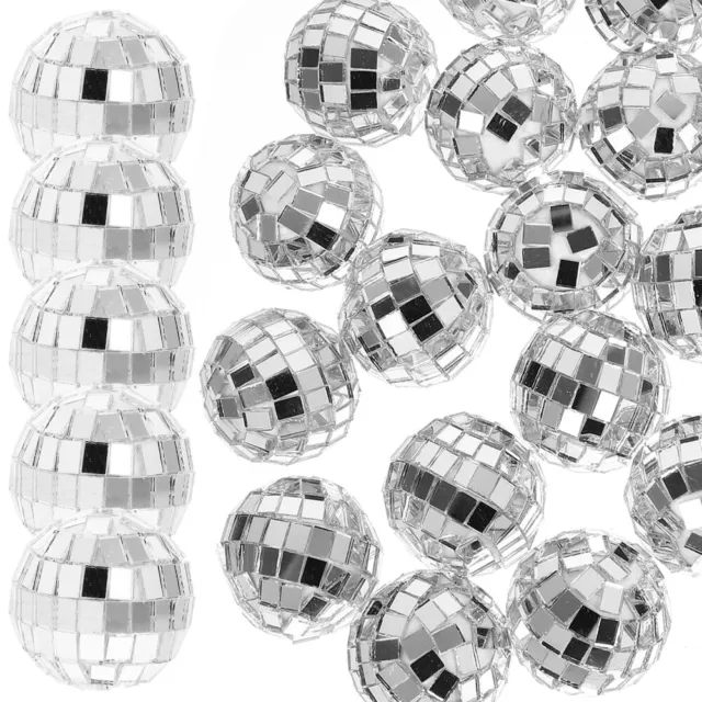 24 Pcs Lob Glass Glitter Disco Ball Hanging Mirror Ornaments Christmas Tree