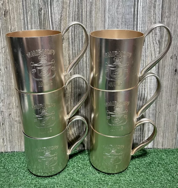 Smirnoff Vodka Vintage Moscow Mule Copper Mug And Pitcher Cup Set Of 6