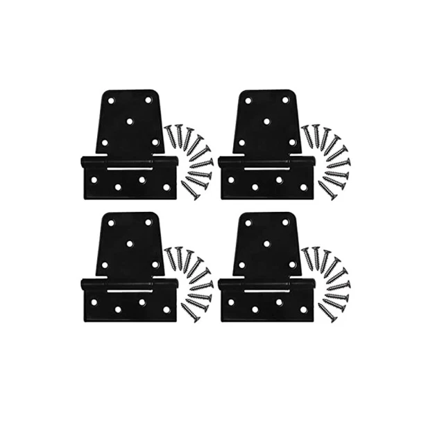 Heavy Duty Hinges for Gates (4 Pack) – Black Iron Tee Strap Black Door Hinges