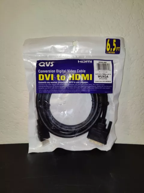 QVS 6.6 Ft. HDMI Male to DVI Male HDTV Digital Video Cable