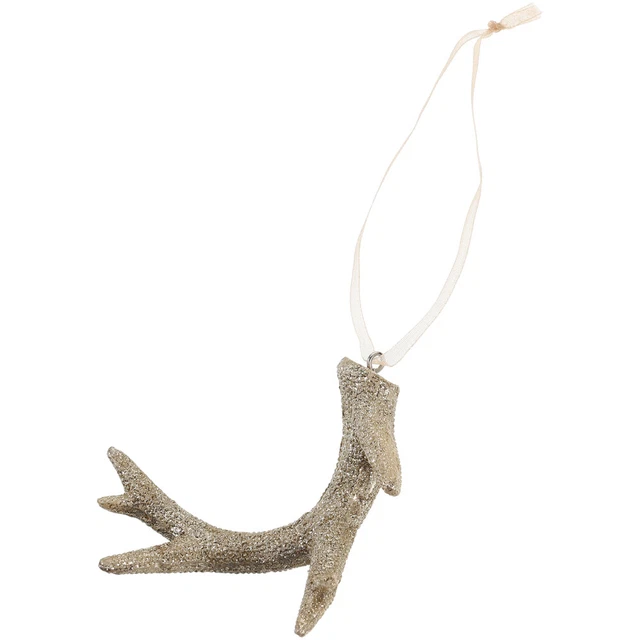 Ornamento albero di Natale cervo corno rustico decorazione vacanze cervo corno