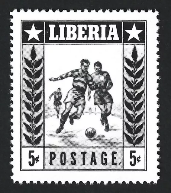 Liberia #359 1952 Sports 5c mono colour black perforated colour trial MNH