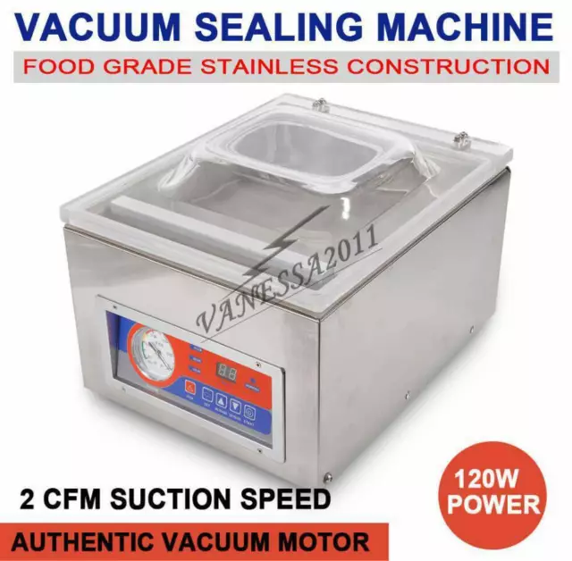 Digital Vacuum Packing Sealing Machine Sealer Food Industrial Packaging 120W