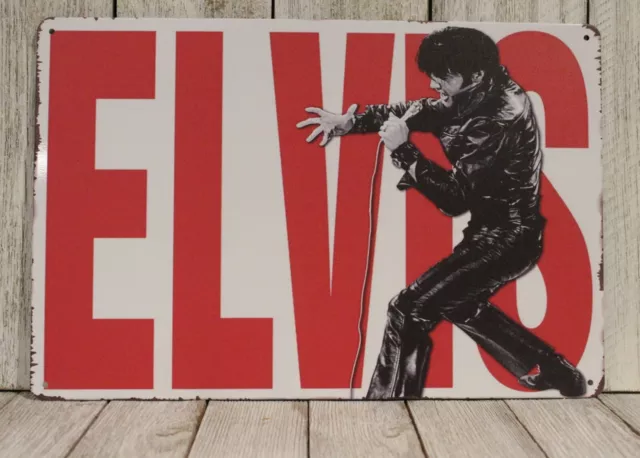 Elvis Presley Tin Metal Sign Man Cave Poster Vintage Live in Concert Ad Style XZ