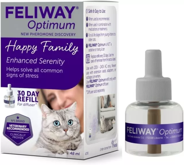 FELIWAY Optimum refill, the best solution to ease cat anxiety, 48 ml (Pack of 1)