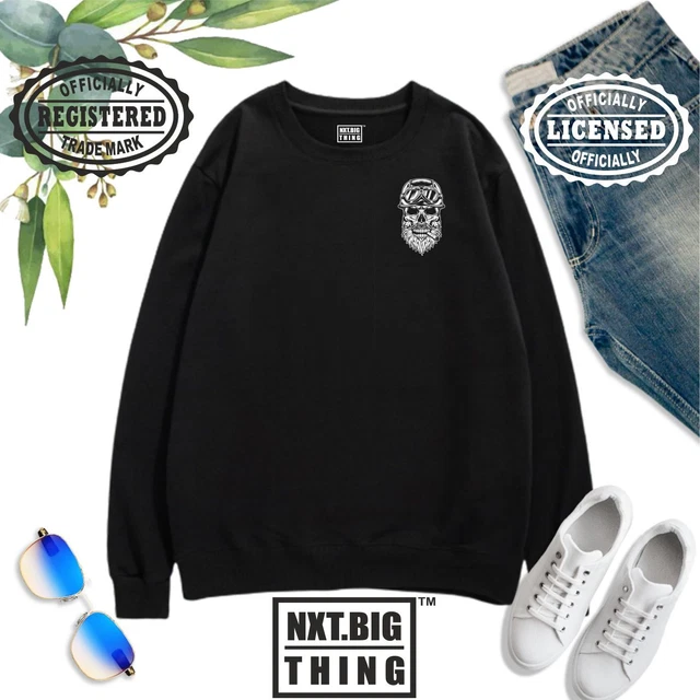 Bearded Skull Small Sweatshirt Bike Biker Ride Dead Motorbike Motorcycle Men Top