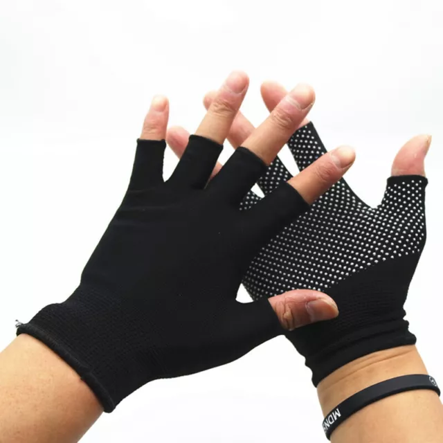 Guantes antideslizantes tejidos de medio dedo transpirables para montar en bicicleta de montaña senderismo fitness