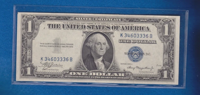 1935-A $1 Silver Certificate Note (Blue Seal) (Back #1432) (Nice Looking Note)