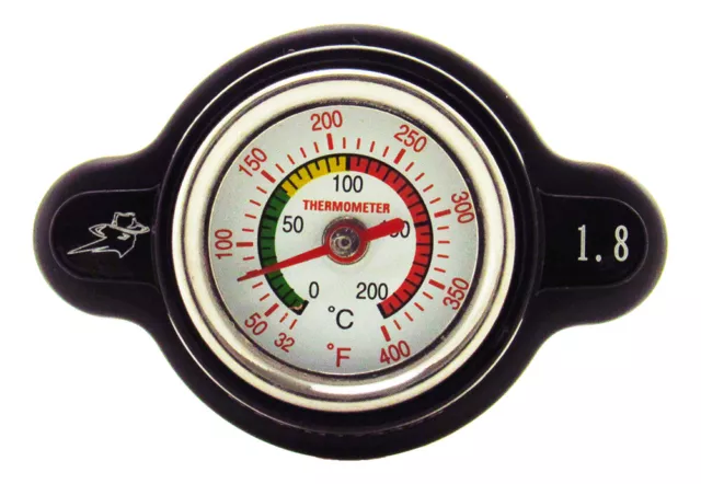 Outlaw Racing High-Pressure Temperature Gauge Radiator Cap 1.8 Temp Monitoring