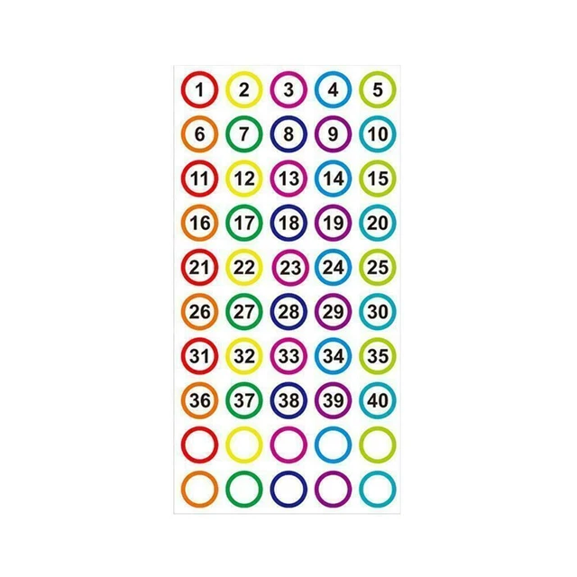 1 /10 sheets *Numbered label sticker STICKY NUMBERED FAST LABELS V2R7