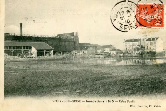 1910 Floods VITRY SUR SEINE Factory Paufin
