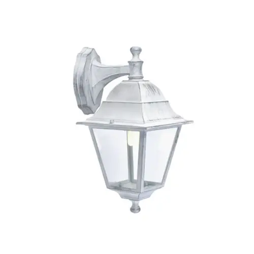 Sovil Lanterne Lampe Mur Descendant Old E27 60W Blanc/Argenté cm42x18x28