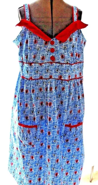 Curvy Kitten Pinup Dress 2X Atomic MCM Starburst Tiki Vintage Rockabilly look