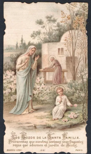 Antico Santino de la Sagrada Familia image pieuse estampa holy card