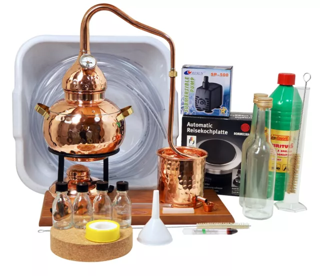 "CopperGarden® Table-top Still Alembic 2 litres with accessory set