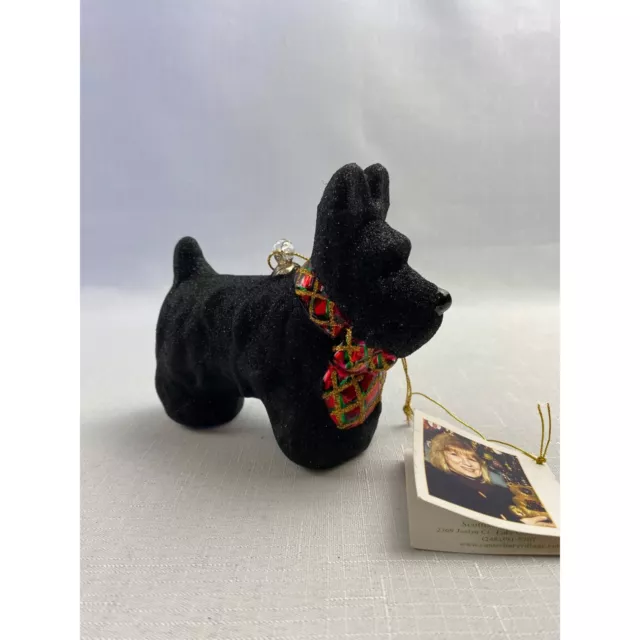 Margaret Cobane Black Scotty Scottie Dog Glass Blown Ornament Christmas Holidays