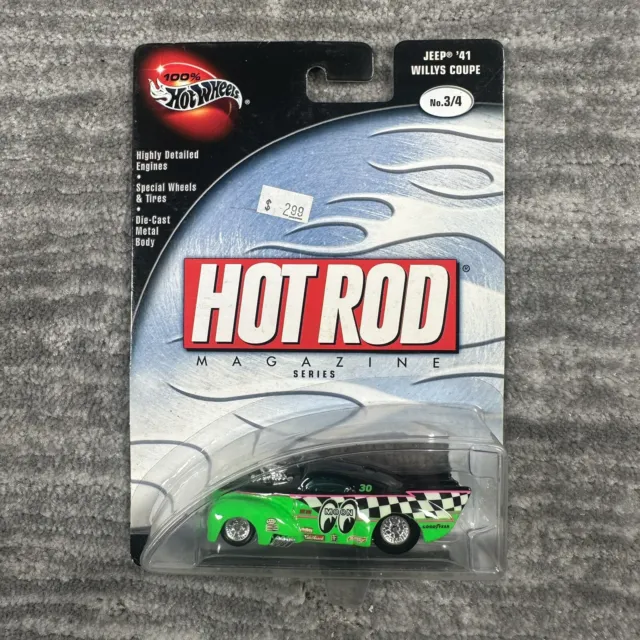 🔥 Hot Wheels Hot Rod Magazine Series Green Jeep '41 Willys Coupe Moon Eyes
