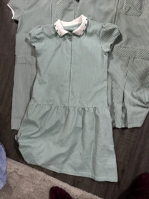 Girls school summer dress bundle age 8-9 years green 2