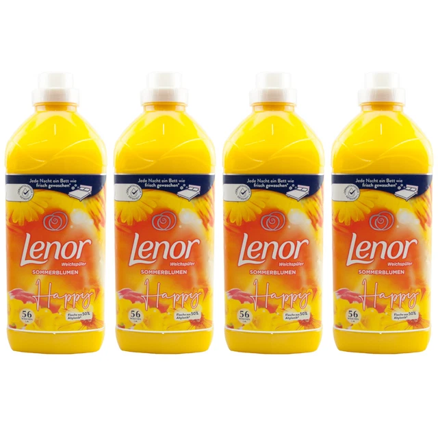 Lenor Fabric Softener Summer Flowers Happy 4 X 47.3oz = 224 Wl - Long Lasting