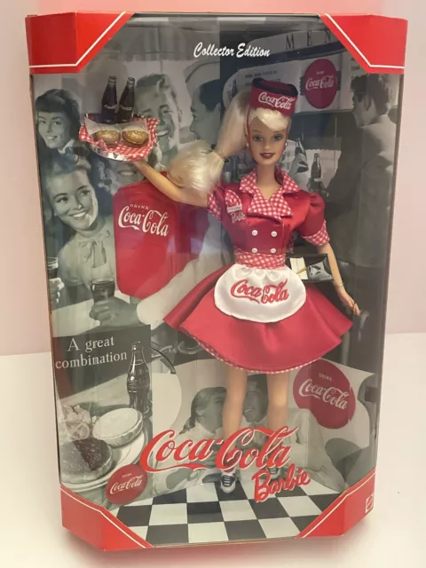 1st in Series Coca Cola Barbie Collector Edition Car Hop Waitress NRFB 1998 