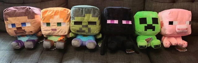 Lot De 4 Figurines Minecraft + Accessoire - Personnages : Steeve, Cheval, Cochon, Zombie - Occasion