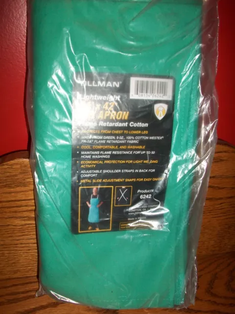 Tillman 6242 24"X42" 9 oz. Green Flame Resistant Cotton Bib Apron-NIP-Ships FREE