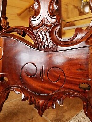 Antique Victorian Solid Mahogany Wood Easel Painting Portrait Art Display Stand 3