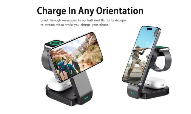3 in 1 Charging Station for Apple DevicesMag-Safe Charger Stand Fast Charging...