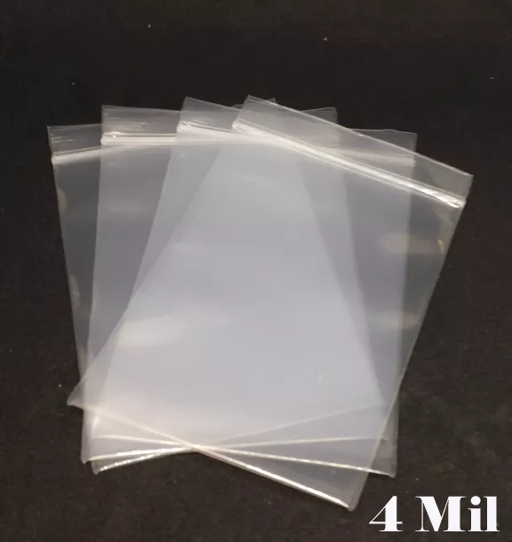 4 Mil Clear Zip Bag Reclosable Bag Seal Lock Zipper Packing Heavy Duty Plastic