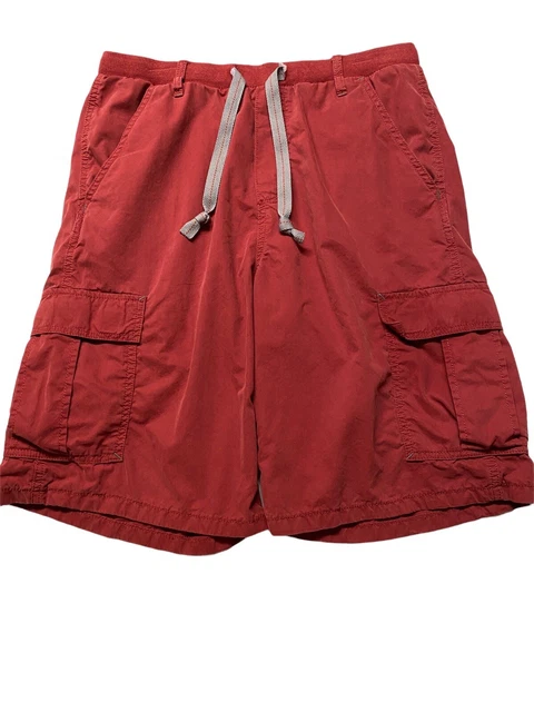 Wrangler Jeans Men’s Shorts, Size M Lt Burgundy Gray Elastic Waist, Drawstrings