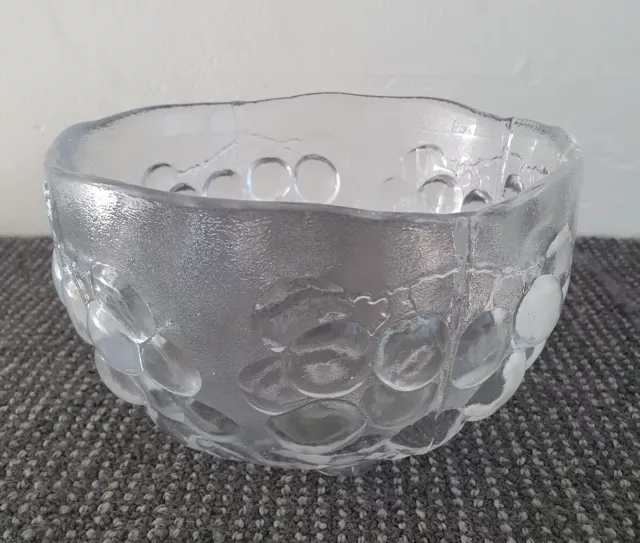 🔶️Vintage Kosta Boda Grape Kosgrap Crystal High Wall Bowl Ann Warff Sweden Mcm