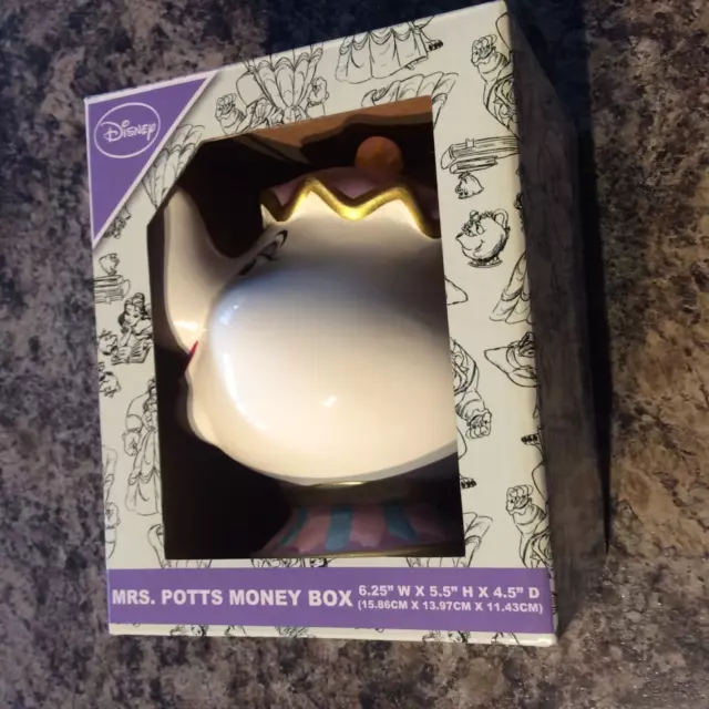 Disney Mrs Potts Teapot Money Bank Beauty And The Beast Brand New In Box